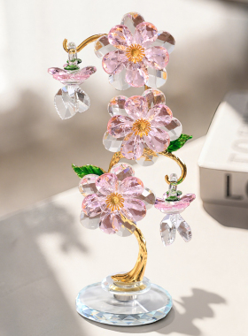 轻奢桃花树造型桌面摆件