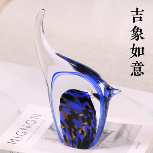 高档轻奢玻璃家用装 创意简约艺术摆件2025新款 饰玄关电视柜工艺品
