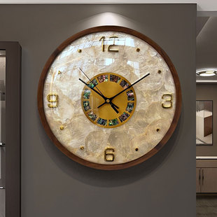 2025新款 现代轻奢贝壳石英挂钟客厅挂墙高端大气高级感挂表时钟表