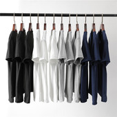 包邮 t恤v领纯黑白色打底衫 9.8元 男士 短袖 4XL一次性活动3XL半袖 5XL