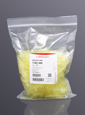 含票 200ul袋装吸头黄色50.55mm T-001-200 1000支/包20包/箱