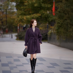 25新款 纸片人廓形极简韩系双面高支羊毛大衣2518 一穿即瘦