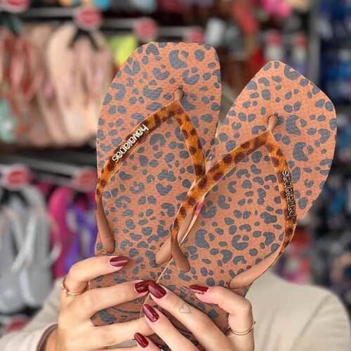 Havaianas巴西豹纹丝绒人字拖