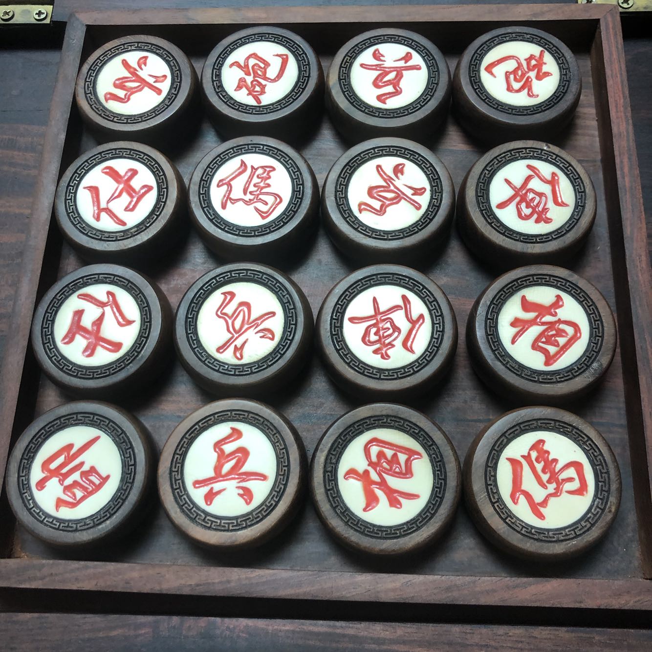 保真猛犸牙佛珠手串镶嵌象棋