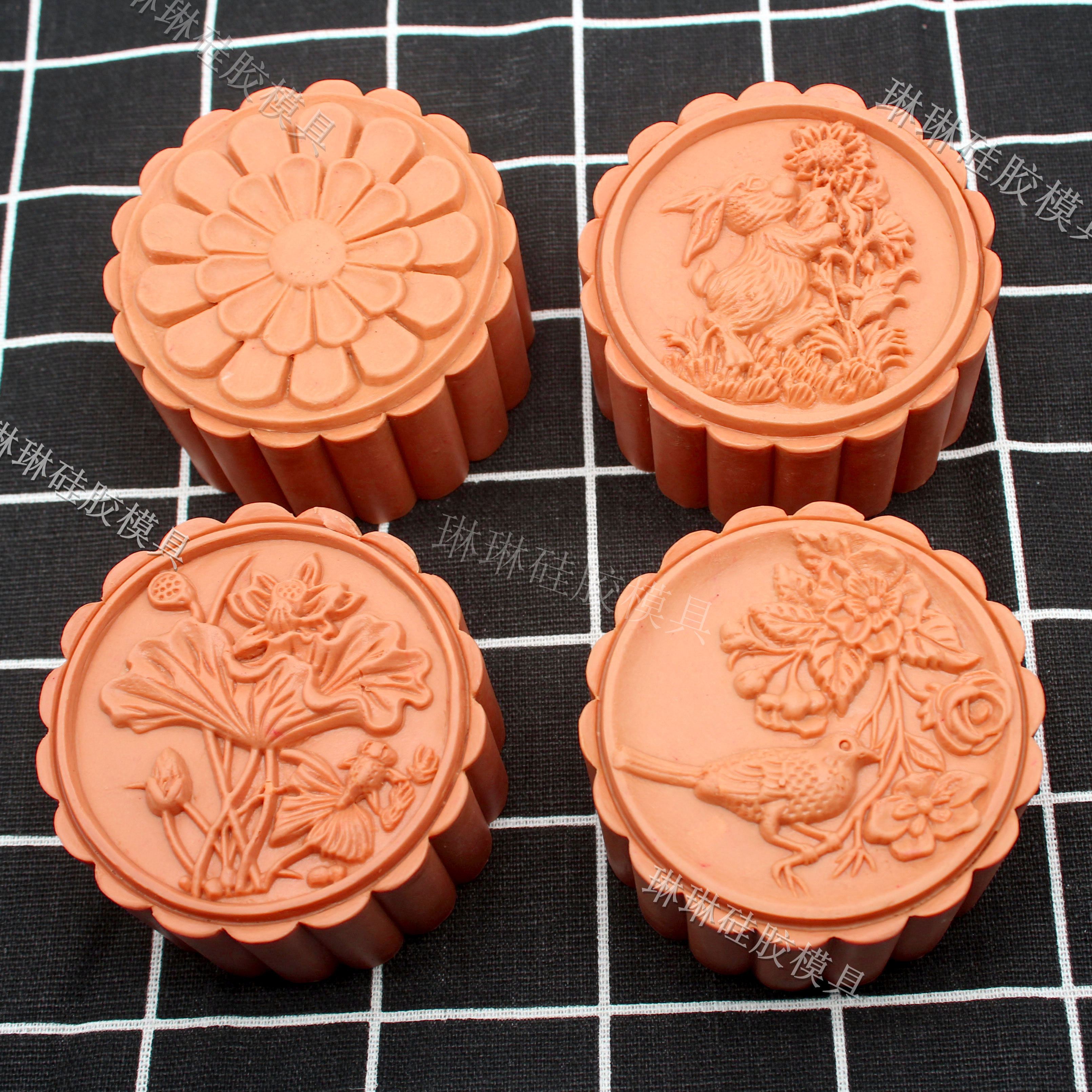 原版新款冰皮 月饼模具 巧克力 荷花 兔子模具 香薰手工皂模具