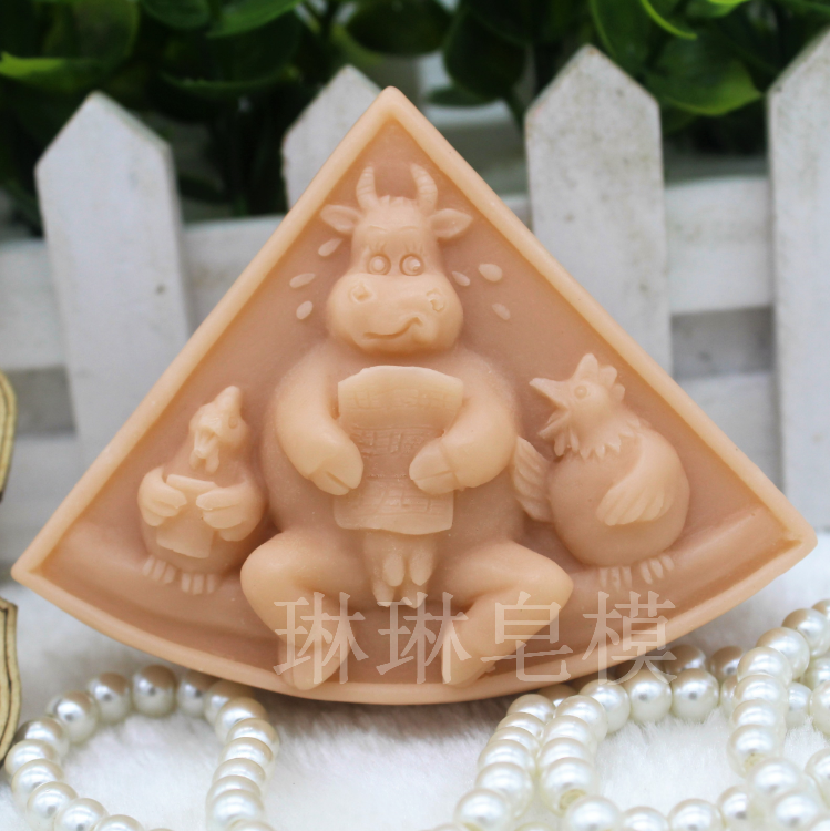食品级模具/手工皂模具/香皂皂模/蜡烛模具/原版模 奶牛皂模zx807