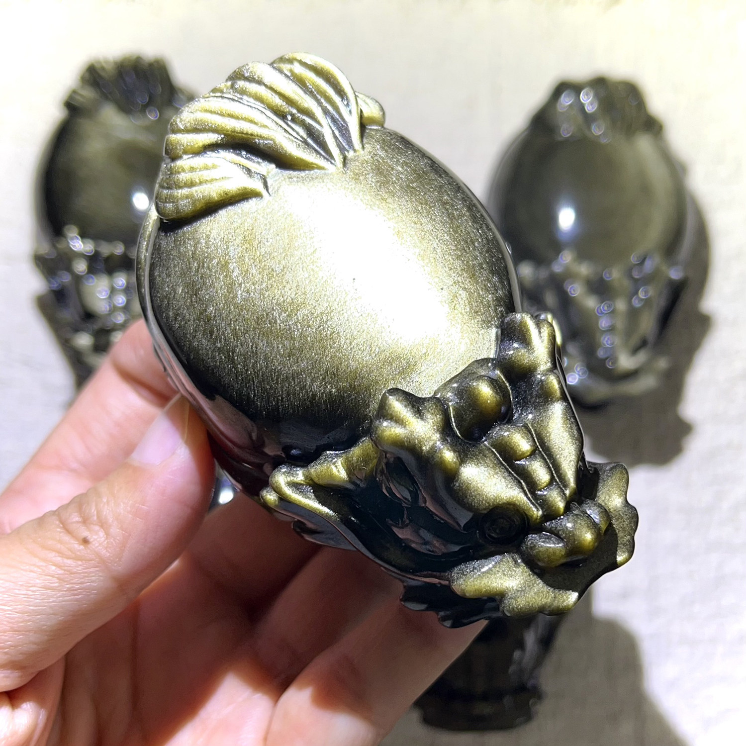 天然黑曜石金曜石龙龟
