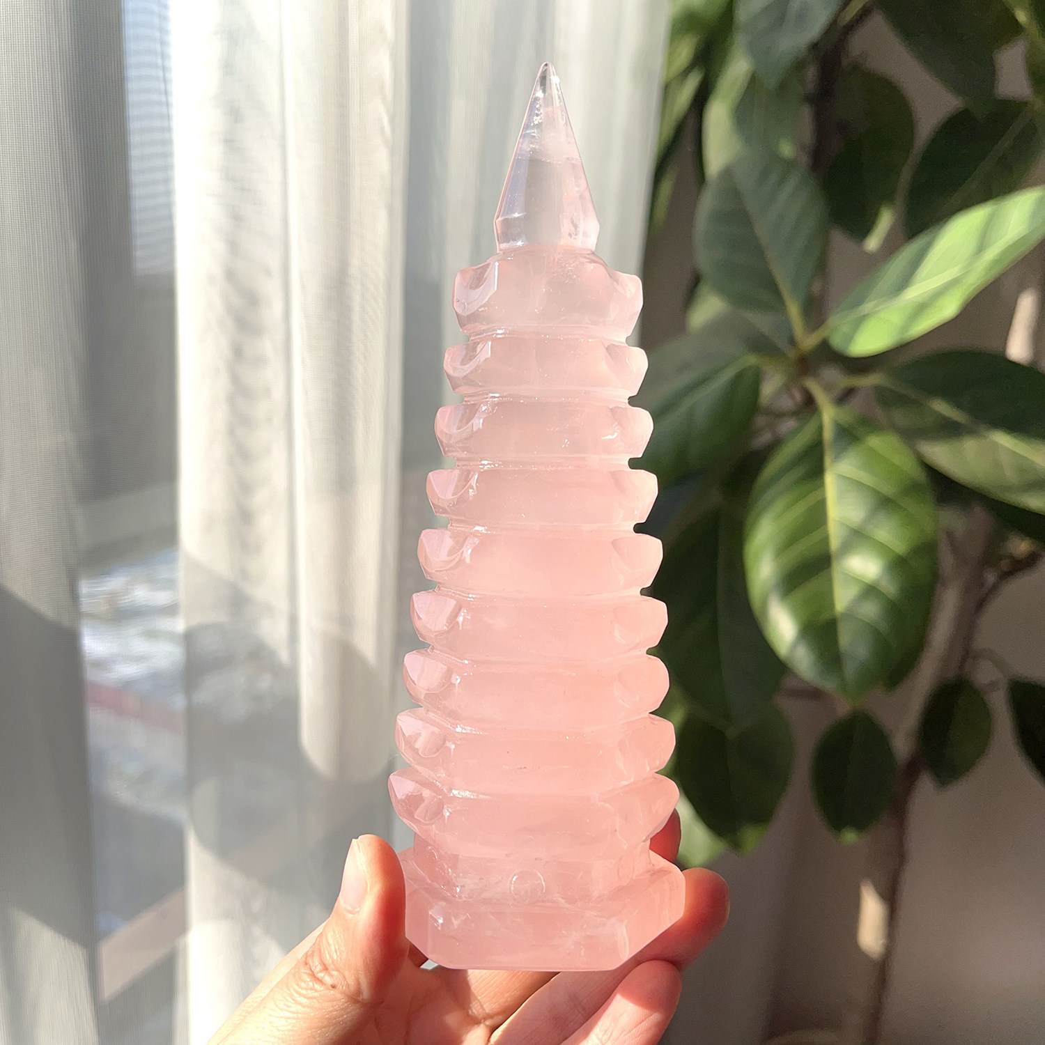 天然粉水晶文昌塔九层粉晶塔颜色粉润书桌办公水晶摆件一物一图,饰品/流行首饰/时尚饰品新,奇石,淘宝优惠券,粉丝福利购,淘宝优惠卷