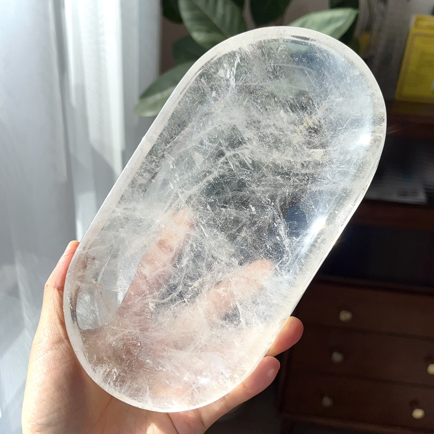 天然白水晶盘子消磁碗