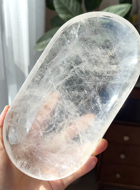 天然白水晶盘子消磁碗