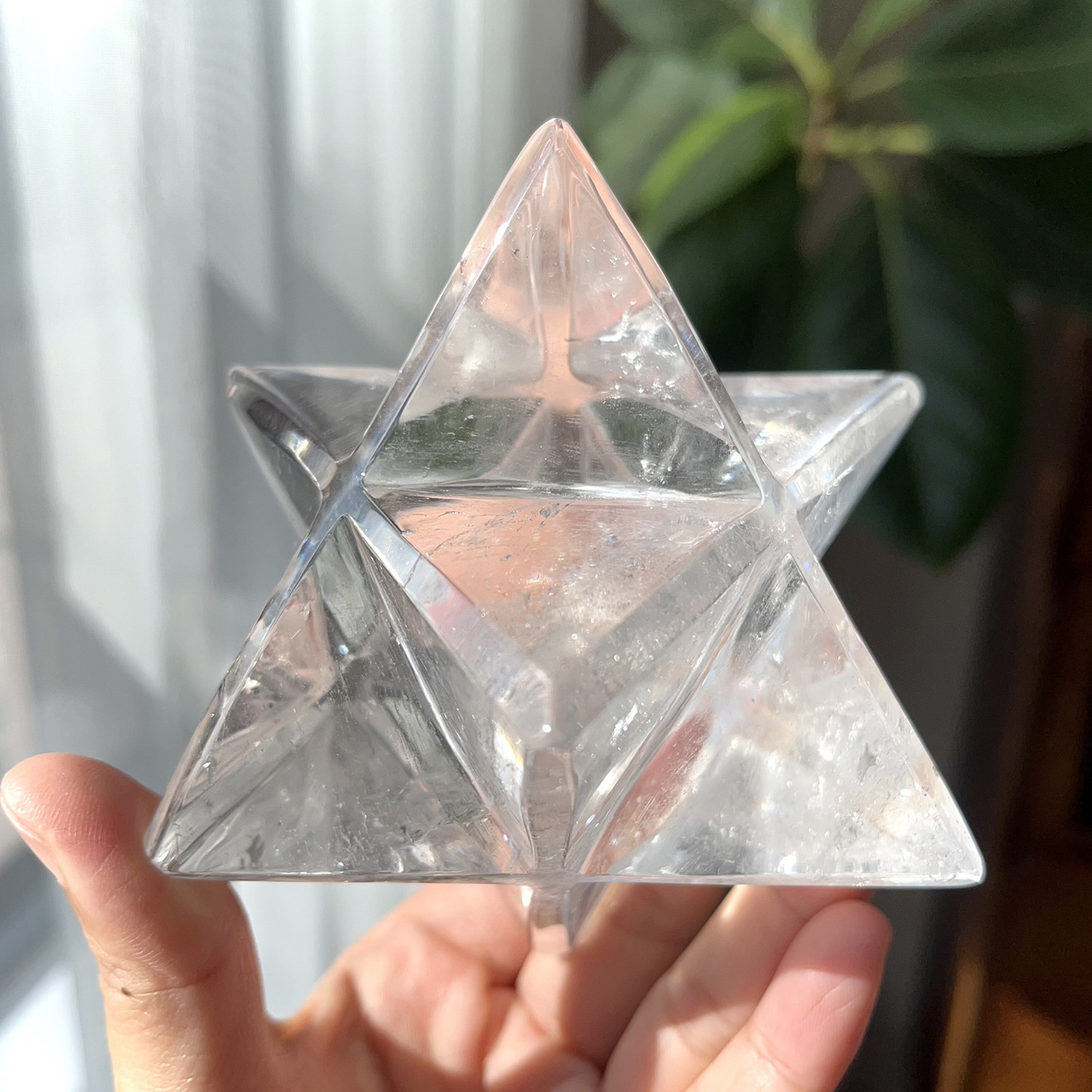 天然喜马拉雅白水晶梅尔卡巴
