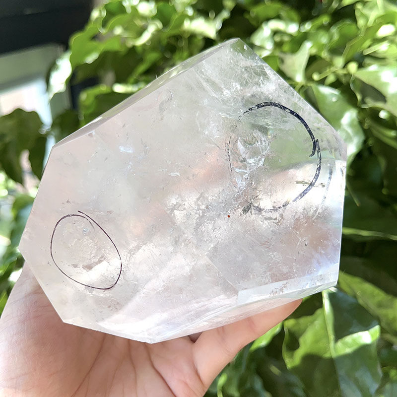 天然白水晶大水胆随形