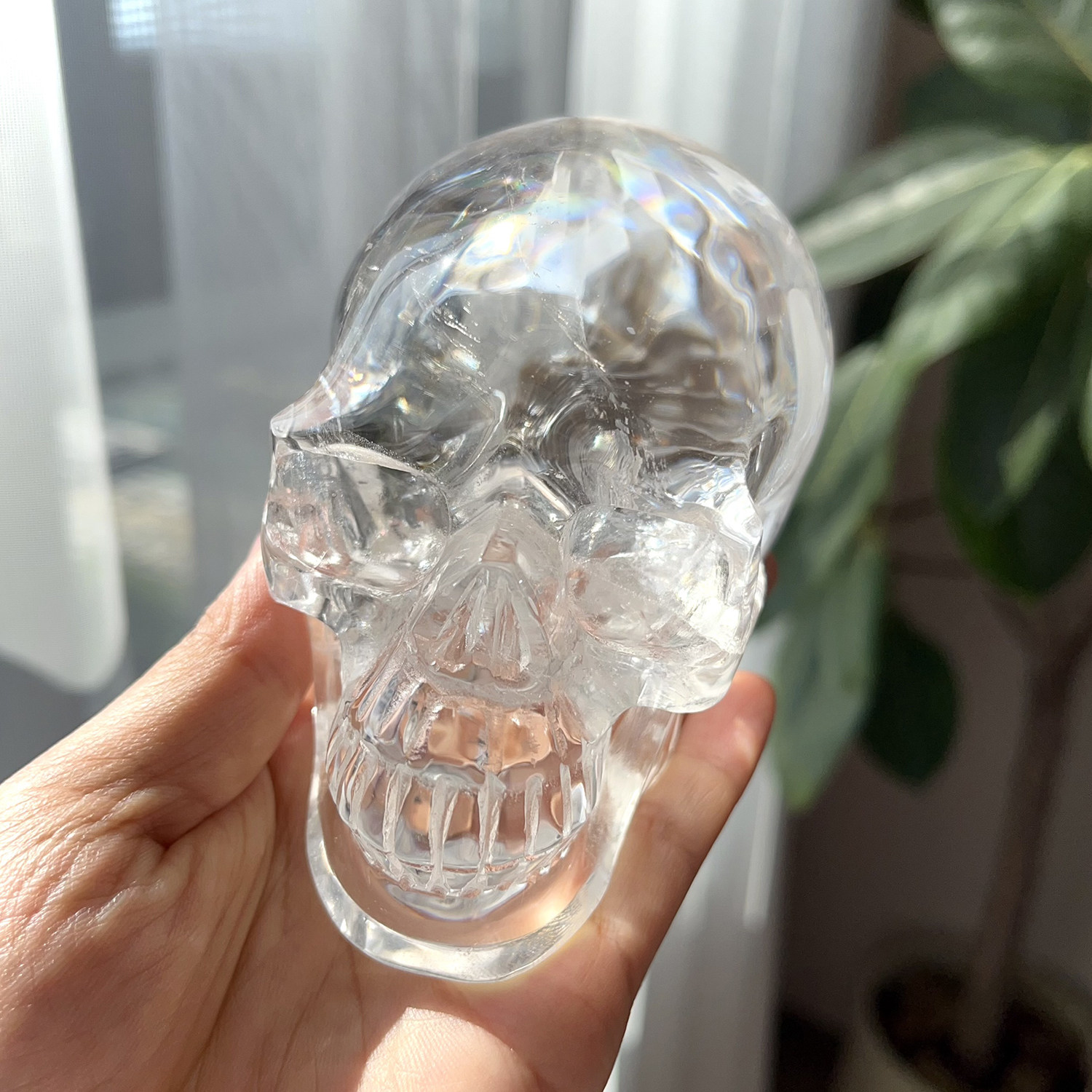 天然喜马白水晶头骨阿赛