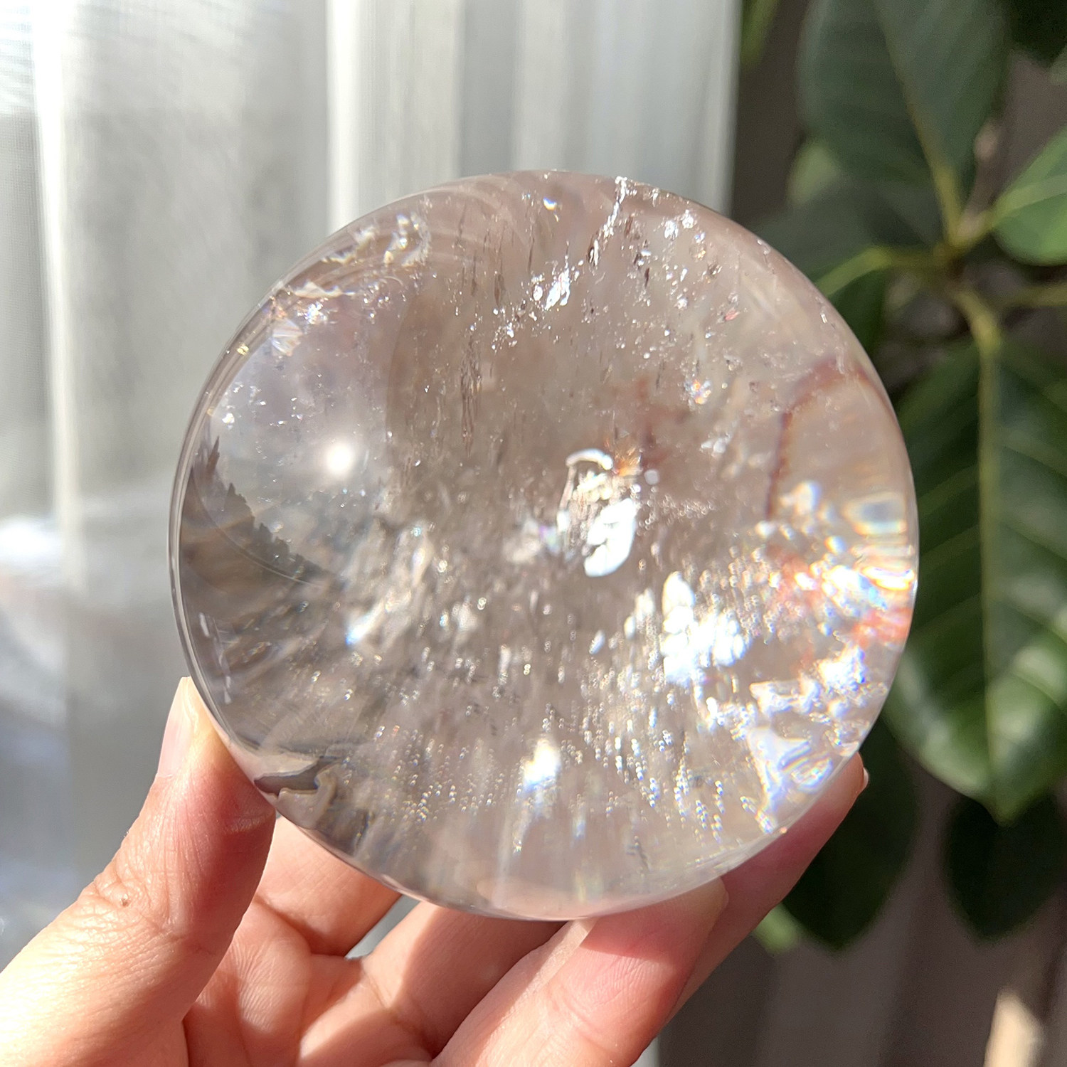 天然喜马粉阿赛彩虹球高频粉阿赛球直径7.6cm能量水晶球一物一图