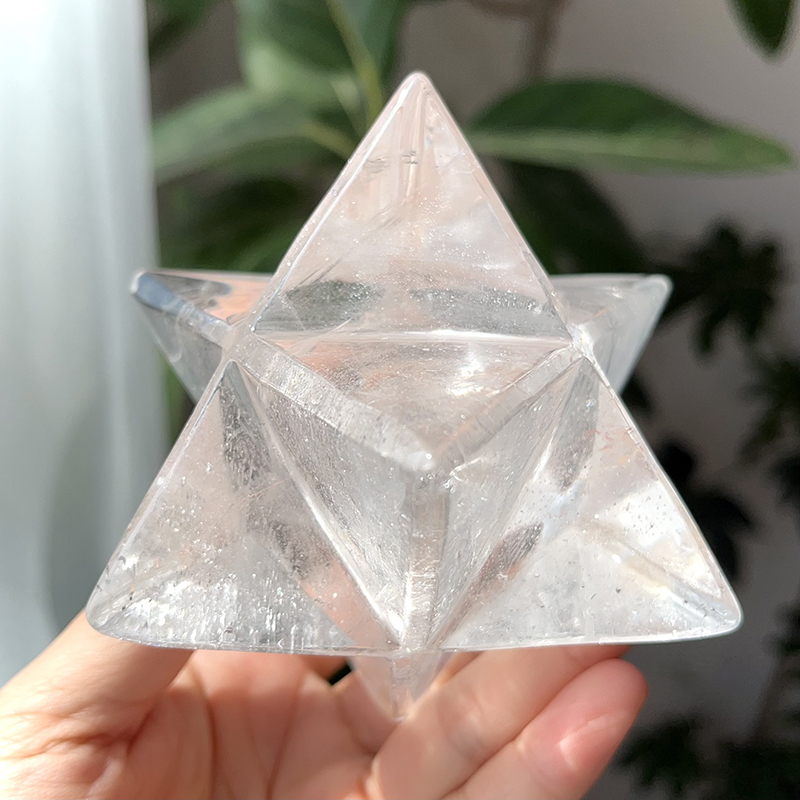 天然喜马拉雅白水晶梅尔卡巴摆件