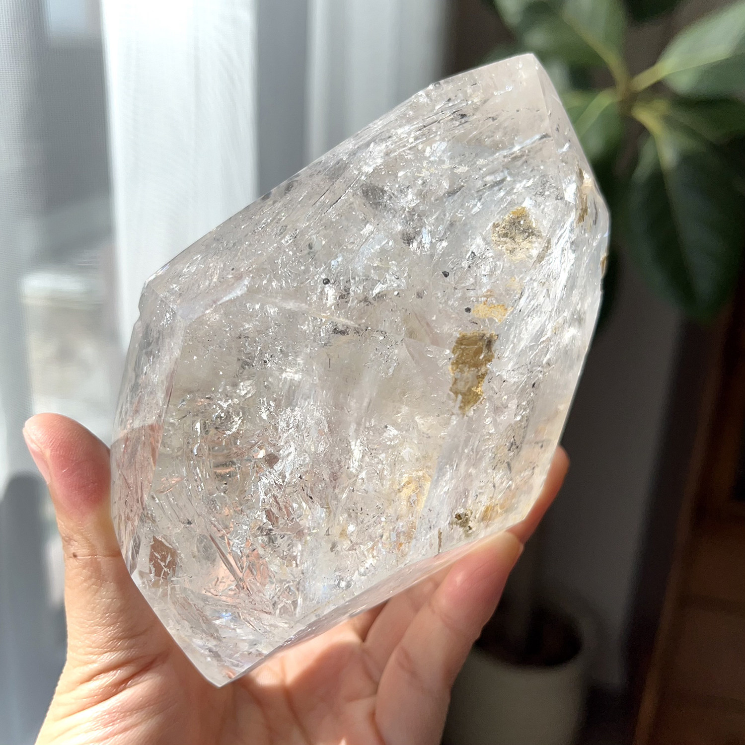 天然云贵闪灵水胆水晶骸骨原石