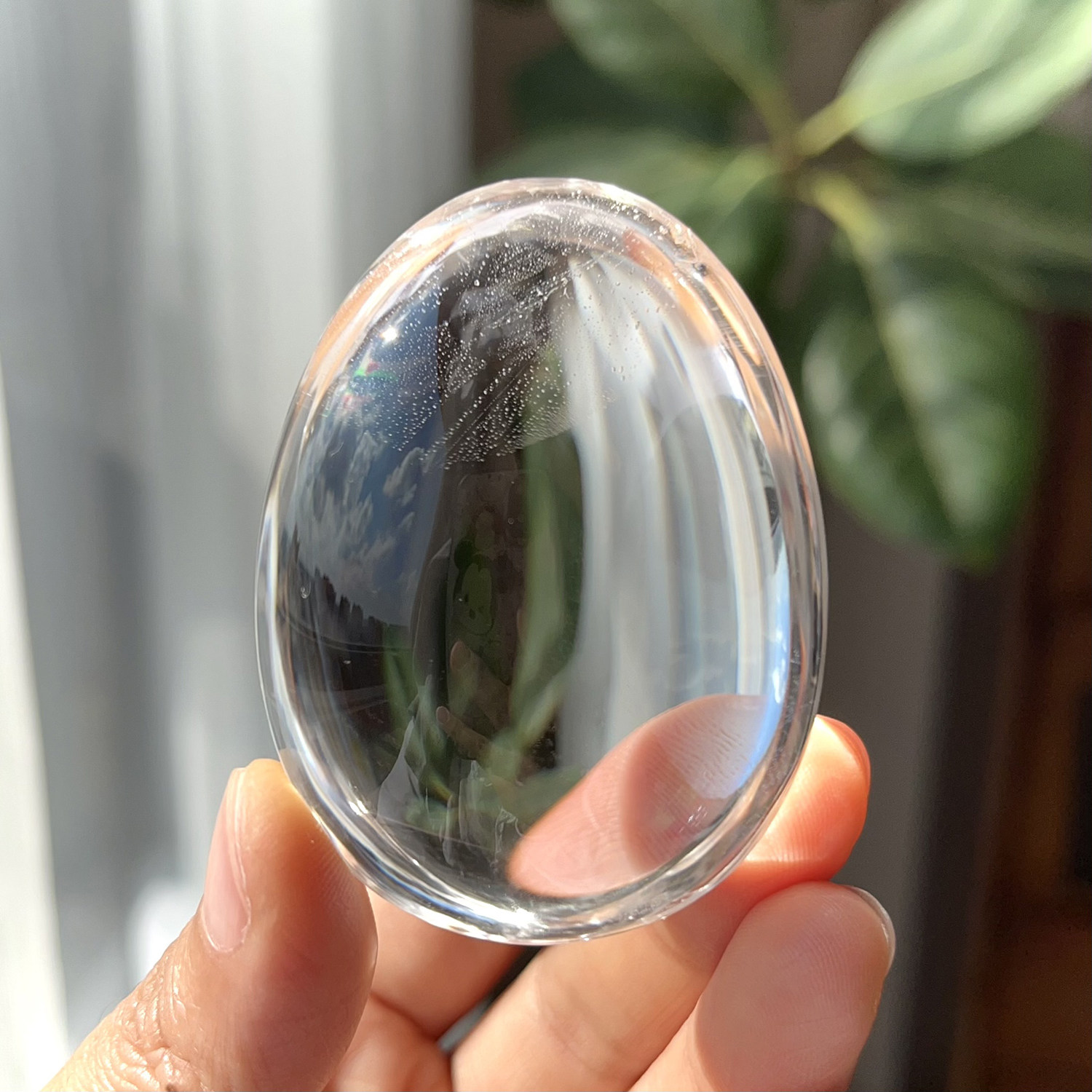 天然精品喜马白水晶把玩手握