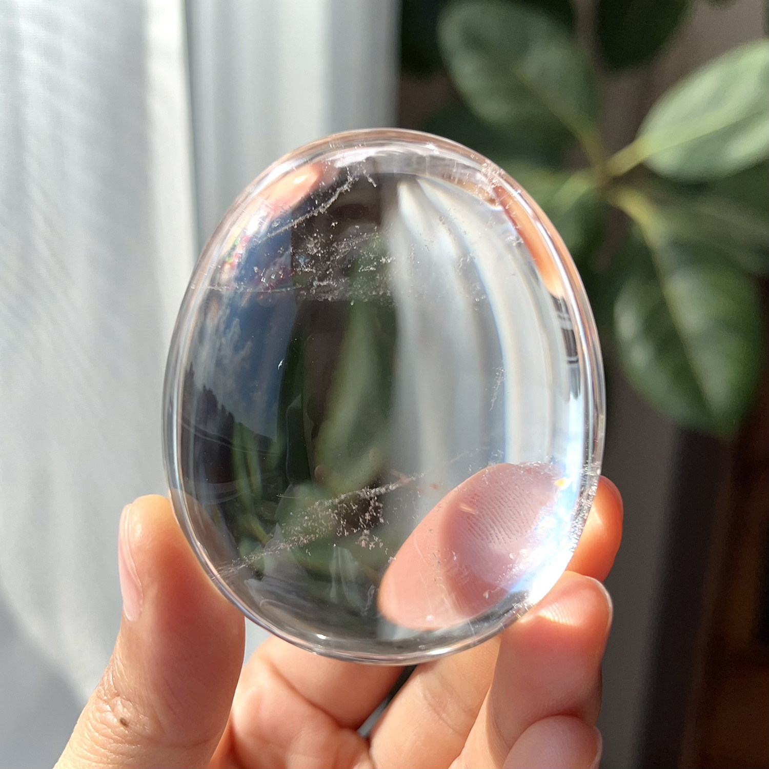 天然精品喜马白水晶把玩手握