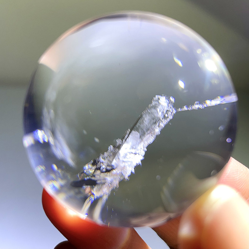 天然晶中晶水晶球摆件