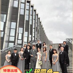 伴郎服兄弟团伴娘服租赁装秋冬男大码西装结婚礼服租赁出租