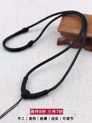 Black black rope necklace rope Jade padded Jade pendant neck hand woven jade pendant men lanyard women high-grade