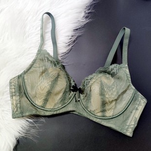 兔耳朵软钢圈文胸聚拢大胸显小上托性感蕾丝乳胶内衣新款 夏季 薄款