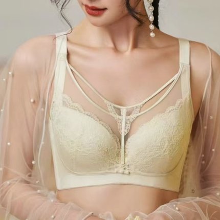 桑蚕丝全罩杯文胸女薄棉聚拢调整BCDE杯性感大胸显小文胸透气1367