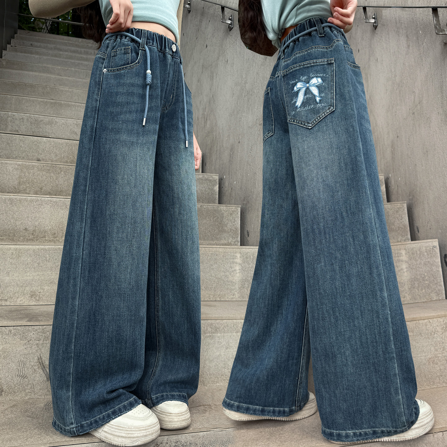 女童牛仔裤春秋款2025新款女孩装