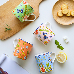 英国AYNSLEY Cottage Garden咖啡红茶马克杯直口杯骨瓷送礼礼盒装