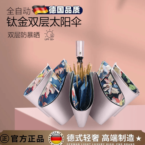德国品质高颜值带风扇双层太阳伞