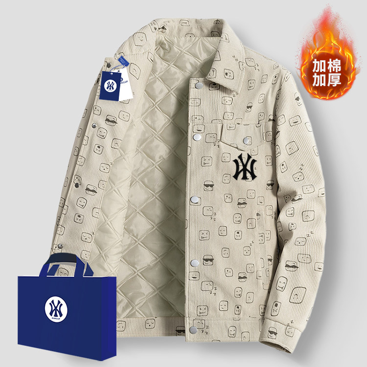 奥特莱斯灯芯绒外套男冬季美式工装加棉加厚保暖棉衣翻领休闲夹克