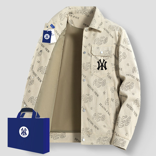 奥特莱斯灯芯绒外套秋冬新款男士工装加棉棉衣高级感美式保暖夹克