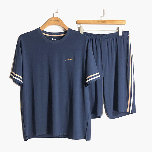 短袖短裤家居服天丝圆领caser