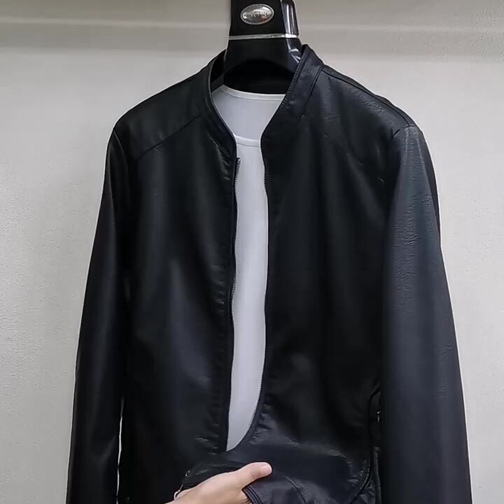 秋季男士韩版立领轻奢皮衣夹克