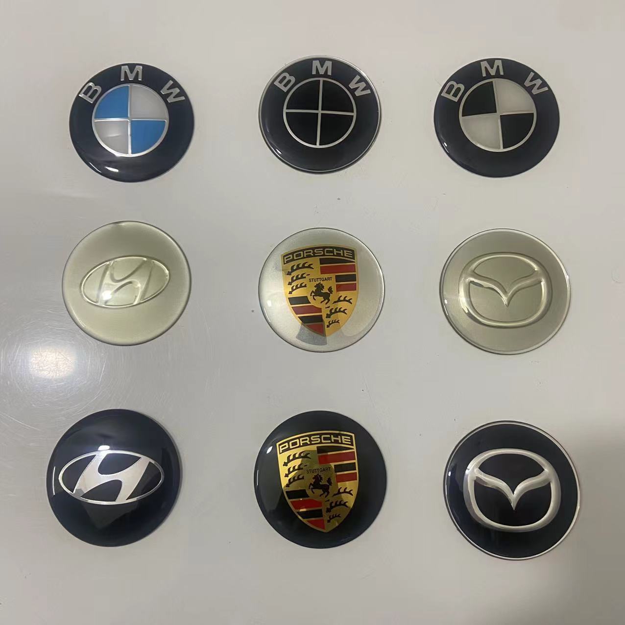 汽车轮毂盖贴个性改装饰贴片65MM滴胶轮胎中心盖标贴56MM铝贴车标