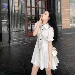 Zhixun French Retro High Waisted Platycodon grandiflorum small fragrant dress Xia Chao fairy sweet waist show thin temperament