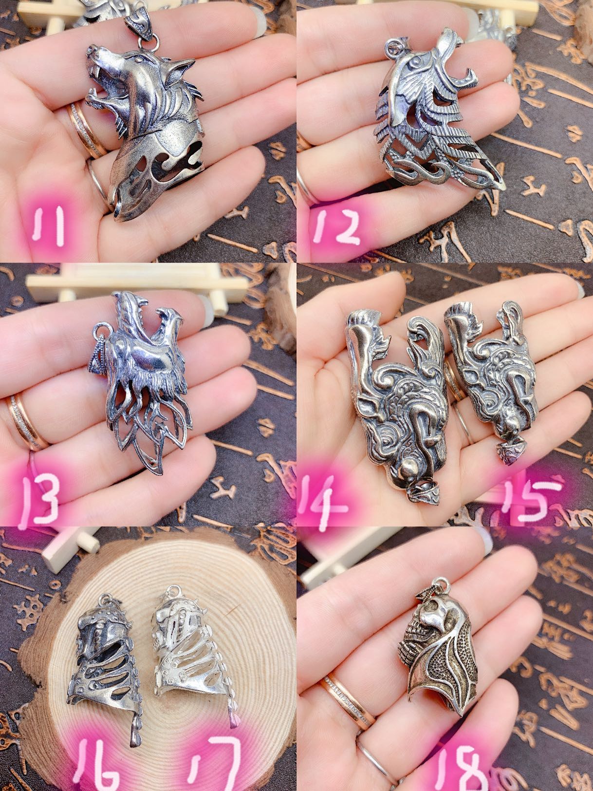 促销纯银大牙齿包银套镶嵌吊坠不含牙防裂银饰爆款适合8cm以上牙