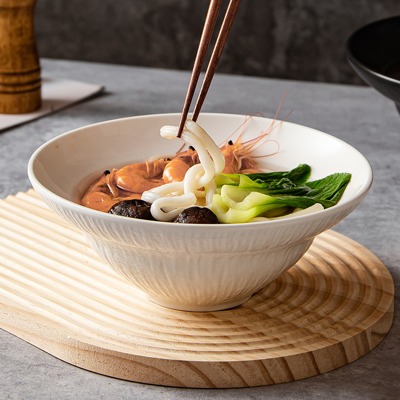 商用面碗汤碗大号家用拉面碗陶瓷斗笠喇叭面条碗简约北欧酒店餐具,餐饮具,碗,淘宝优惠券,粉丝福利购,淘宝优惠卷