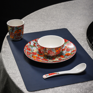 酒店餐具摆台套装碗碟盘私人会所新中式碗筷饭店餐厅会所包厢招待