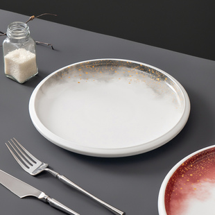 新款浅盘陶瓷餐盘菜盘高颜值高级商用酒店餐厅大排档盘子圆盘餐具