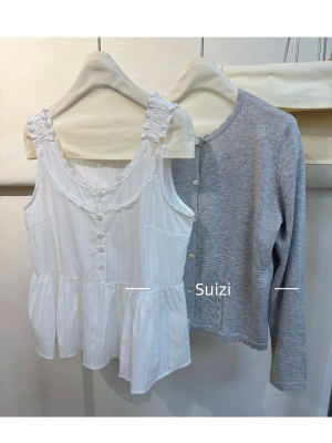 【Suizi】新款女装白色蕾丝花边吊带背心女外穿内搭打底衫