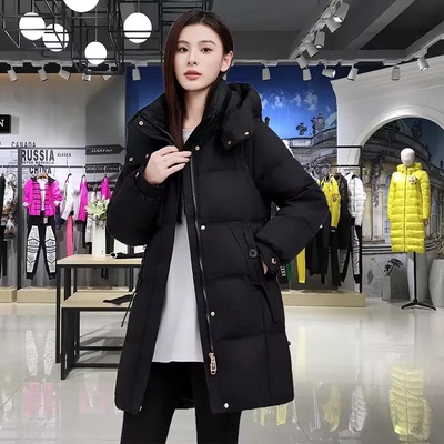 羽绒棉服女中长款2025新款韩版宽松棉袄冬季小个子流行棉衣厚外套
