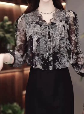 气质时尚韩版连衣裙春季2025新款女装碎花减龄妈妈假两件裙子