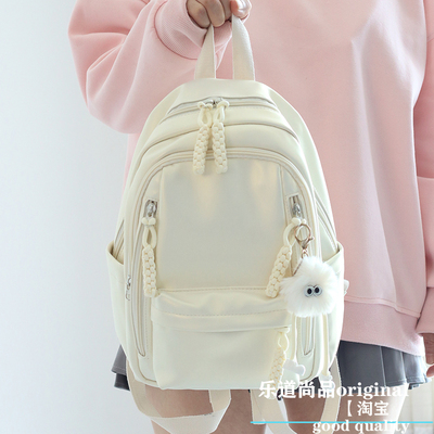 休闲女双肩背包珠光pu小众