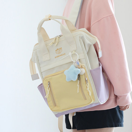 休闲女双肩背包大容量高颜值书包