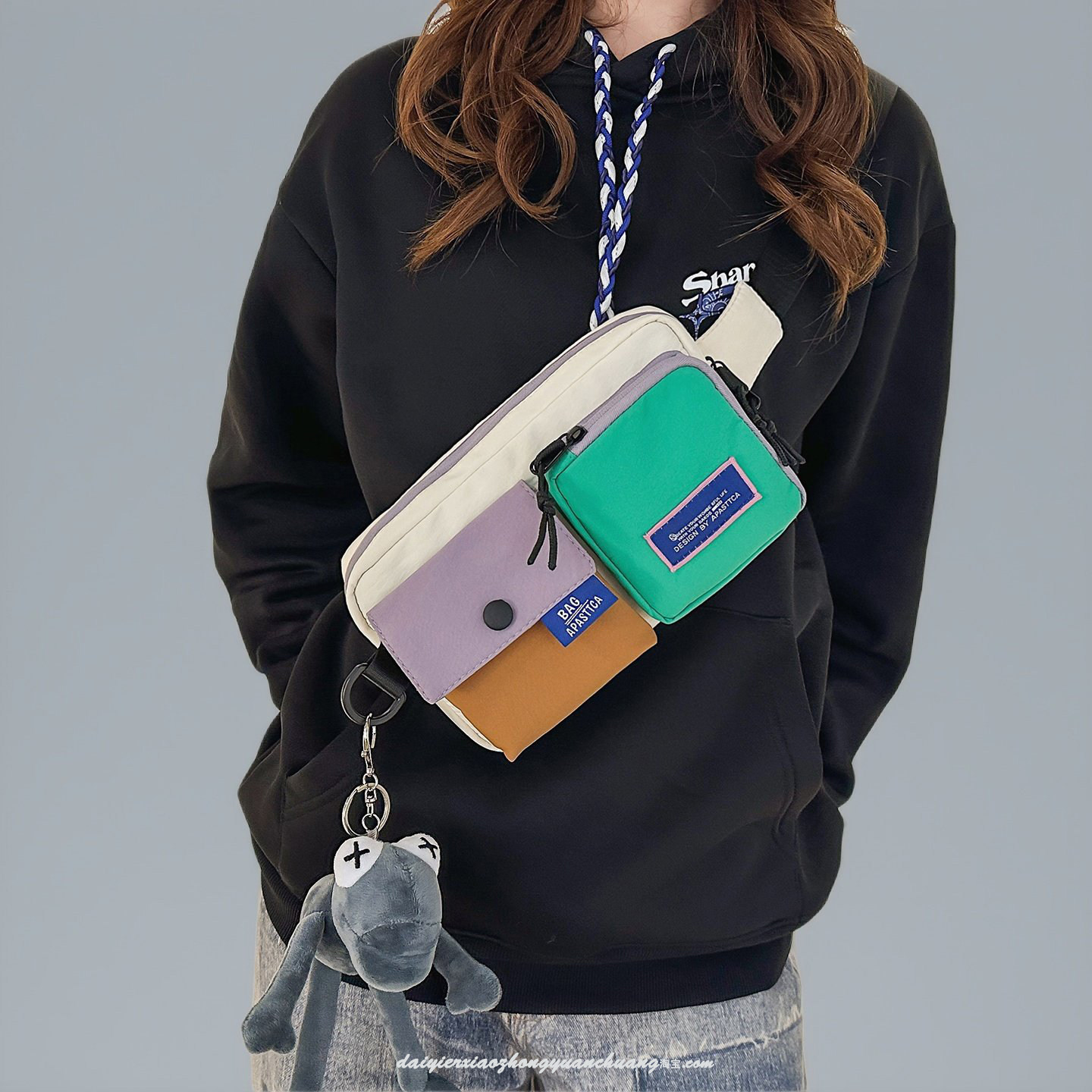 日系ins原宿多巴胺运动手机胸包男腰包 韩国百搭简约工装斜挎包女,箱包皮具/热销女包/男包,胸包,淘宝优惠券,粉丝福利购,淘宝优惠卷