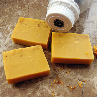 「金盏花 」抚慰 再生 滋养 浸泡100%有机向日葵油 冷制洁面皂