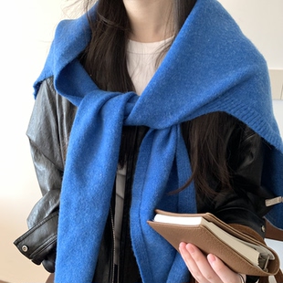 加大版羊毛披肩女2026年新款保暖高级感系带慵懒随意百搭斗篷围巾