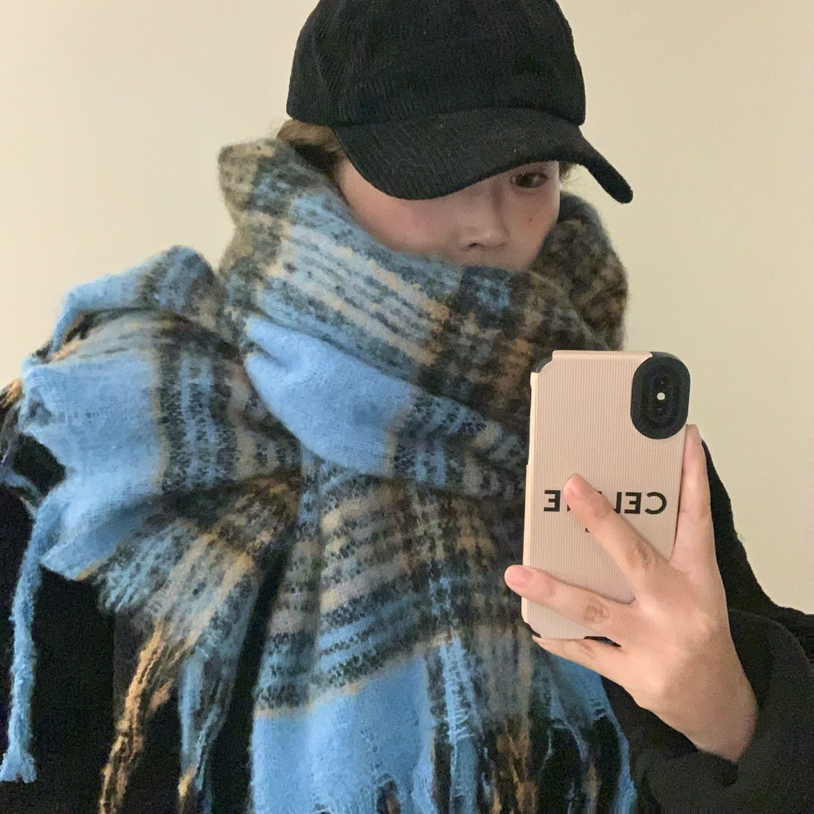 冬季格子韩版男女流苏格子围巾