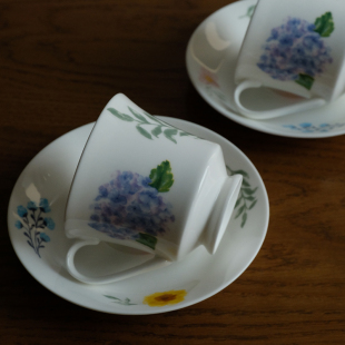 家用餐具瓷器中式 春自在 瓷水杯早餐牛奶杯咖啡奶茶杯小瓷杯骨瓷
